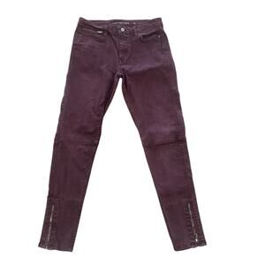 Calvin Klein Jeans Womens Size W6 Plum Skinny Side Ankle Zip Denim Jeans